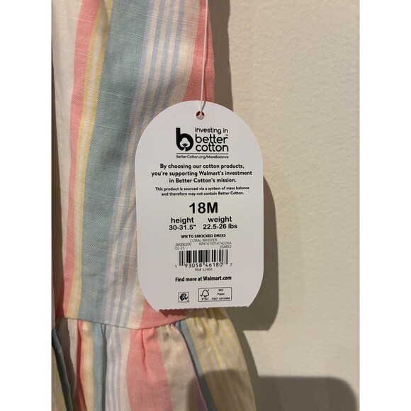 NWT Wonder Nation Pastel Stripe Dress - 18M - Picture 3 of 3